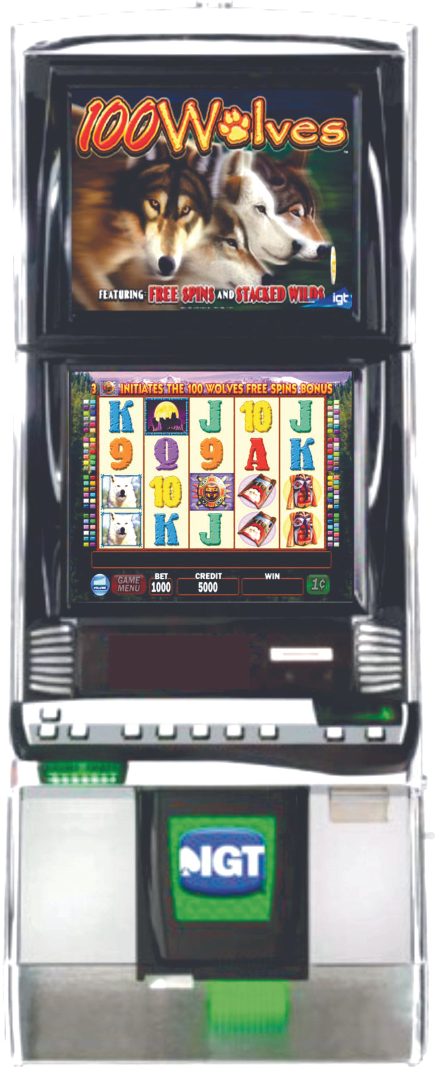 IGT 100 Wolves Video Slot Machine