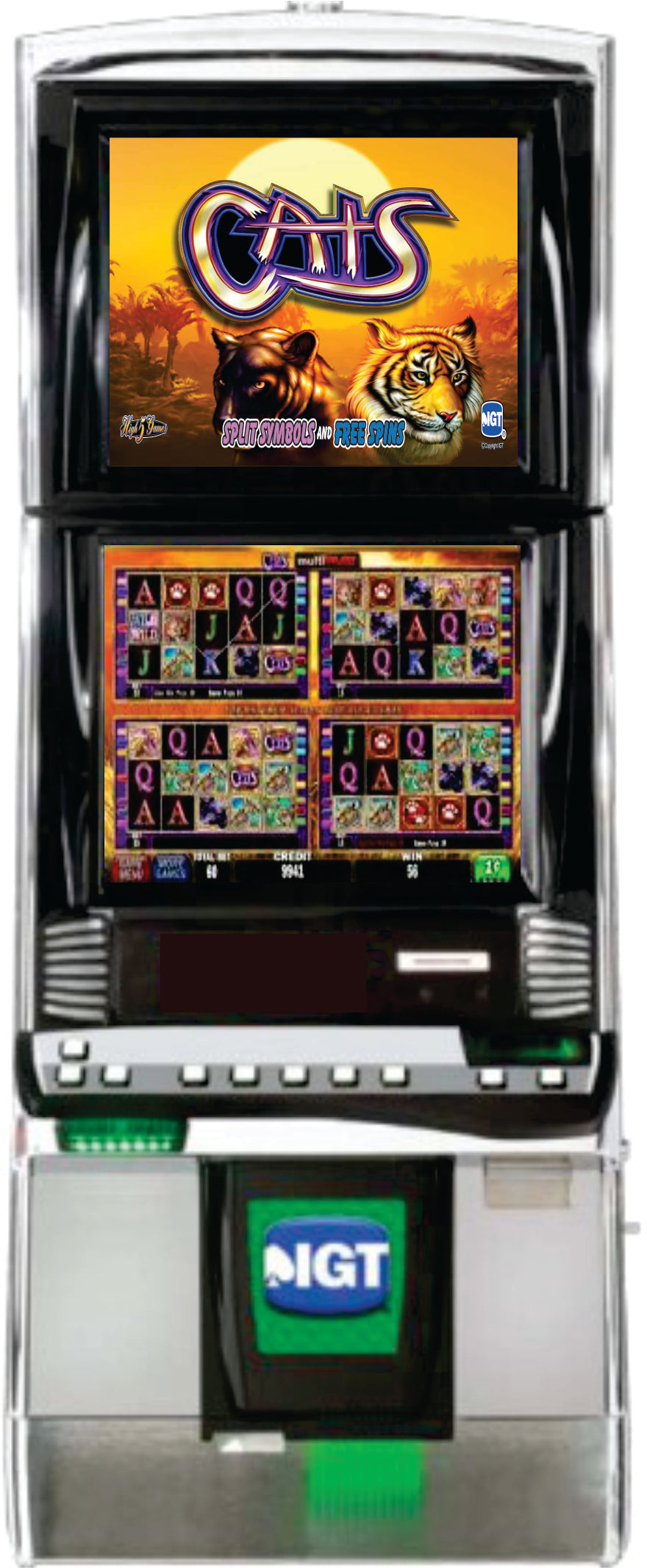 IGT Cats Multi-Play (4 Play) Video Slot Machine Game